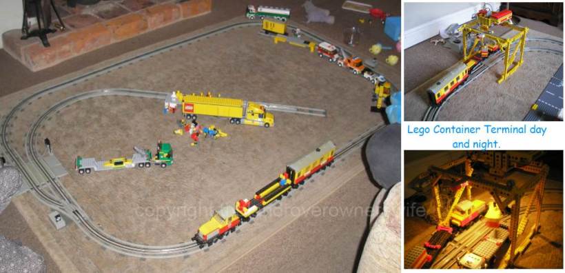 Lego track and crane with working lights